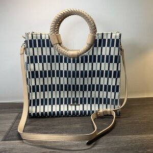 Spartina Beige and Blue Checkered Women's Bag